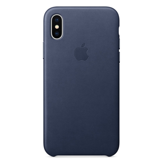Чехол Apple Leather Case for iPhone XS Midnight Blue - цена, характеристики, отзывы, рассрочка, фото 1