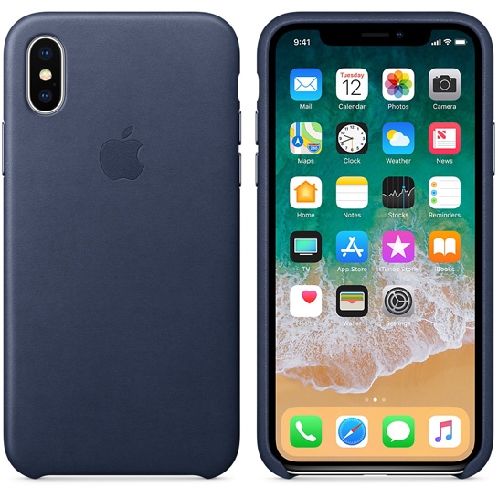Чехол Apple Leather Case for iPhone XS Midnight Blue - цена, характеристики, отзывы, рассрочка, фото 2
