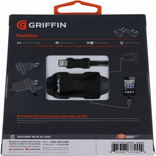 Сетевое зарядное устройство Griffin Powerblock Wall Charger 5W with Lightning Connector * - цена, характеристики, отзывы, рассрочка, фото 2