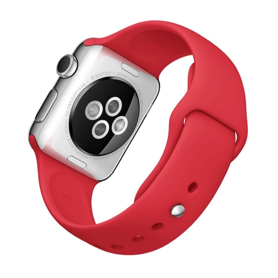 Смарт Часы Apple Watch 38mm Stainless Steel Case Red Sport Band - цена, характеристики, отзывы, рассрочка, фото 4