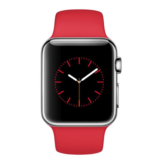 Смарт Годинник Apple Watch 38mm Stainless Steel Case Red Sport Band - ціна, характеристики, відгуки, розстрочка, фото 5