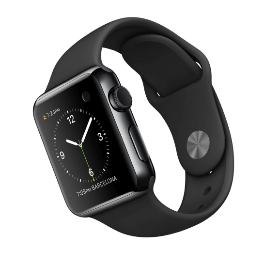 Смарт Годинник Apple Watch 38mm Space Black Stainless Steel Case with Black Sport Band - ціна, характеристики, відгуки, розстрочка, фото 3