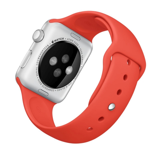 Смарт Часы Apple Watch Sport 42mm Silver Alluminum Case Orange Sport Band - цена, характеристики, отзывы, рассрочка, фото 4