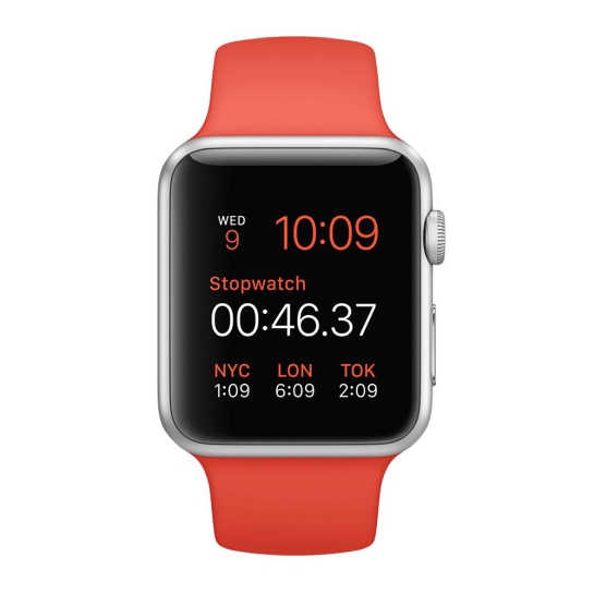 Смарт Годинник Apple Watch Sport 42mm Silver Alluminum Case Orange Sport Band - ціна, характеристики, відгуки, розстрочка, фото 5