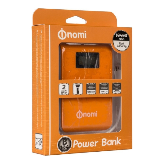 Внешний аккумулятор Nomi Power Bank with LCD 10400 mAh Orange * - цена, характеристики, отзывы, рассрочка, фото 5
