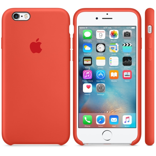 Чехол Apple Silicone Case for iPhone 6/6S Orange - цена, характеристики, отзывы, рассрочка, фото 2