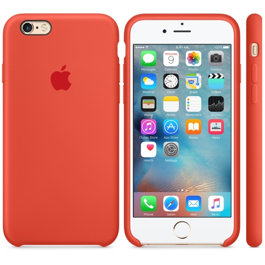 Чехол Apple Silicone Case for iPhone 6/6S Orange - цена, характеристики, отзывы, рассрочка, фото 3