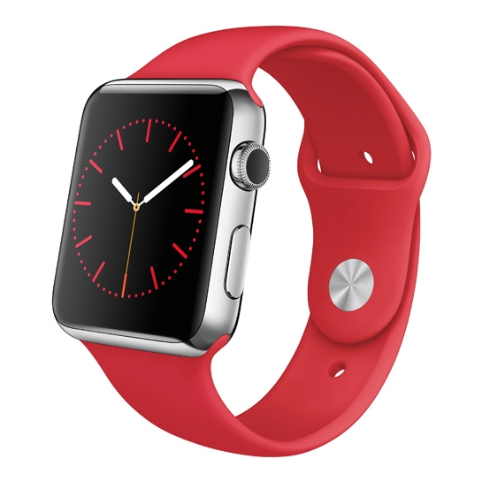 Смарт Часы Apple Watch 42mm Stainless Steel Case with Product Red Sport Band - цена, характеристики, отзывы, рассрочка, фото 1