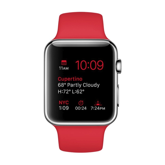 Смарт Годинник Apple Watch 42mm Stainless Steel Case with Product Red Sport Band - ціна, характеристики, відгуки, розстрочка, фото 6