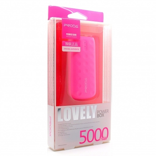 Внешний аккумулятор Remax Proda Design Power Box Lovely 5000 mAh Pink* - цена, характеристики, отзывы, рассрочка, фото 3