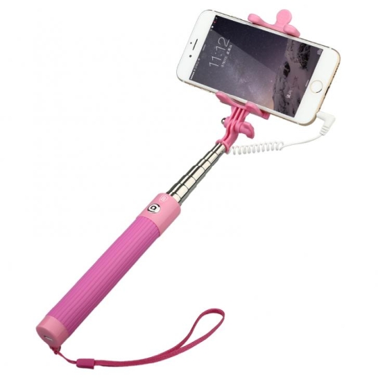 Палиця для селфі Baseus Fasion Selfie Series with Bluetooth/Aux Pink * - ціна, характеристики, відгуки, розстрочка, фото 4
