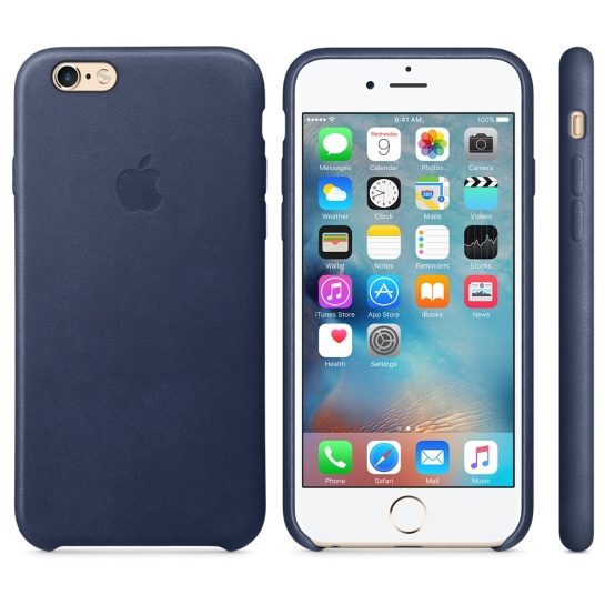 Чехол Apple Leather Case for iPhone 6/6S Midnight Blue - цена, характеристики, отзывы, рассрочка, фото 2