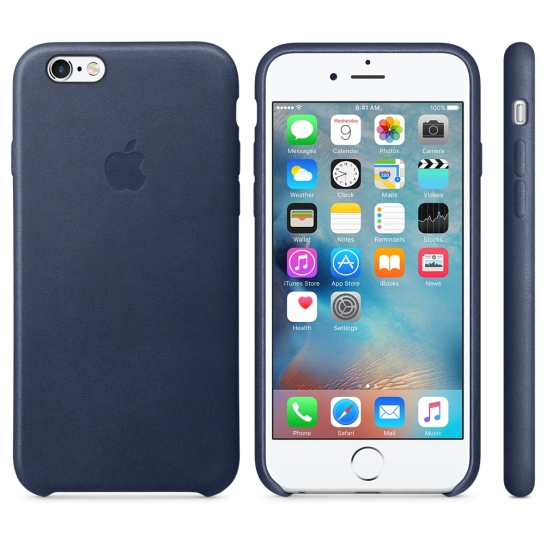 Чехол Apple Leather Case for iPhone 6/6S Midnight Blue - цена, характеристики, отзывы, рассрочка, фото 4