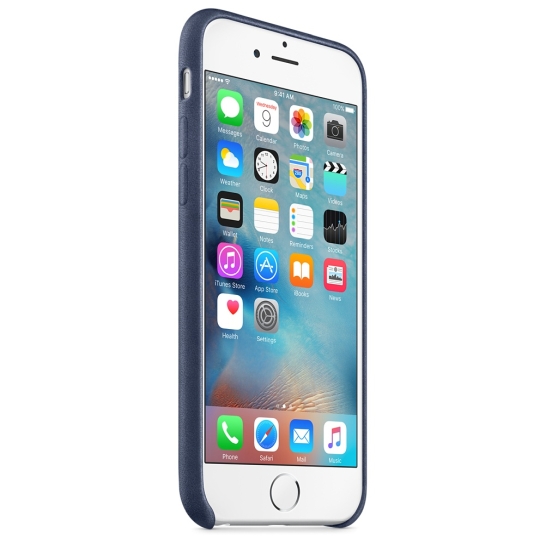 Чехол Apple Leather Case for iPhone 6/6S Midnight Blue - цена, характеристики, отзывы, рассрочка, фото 6