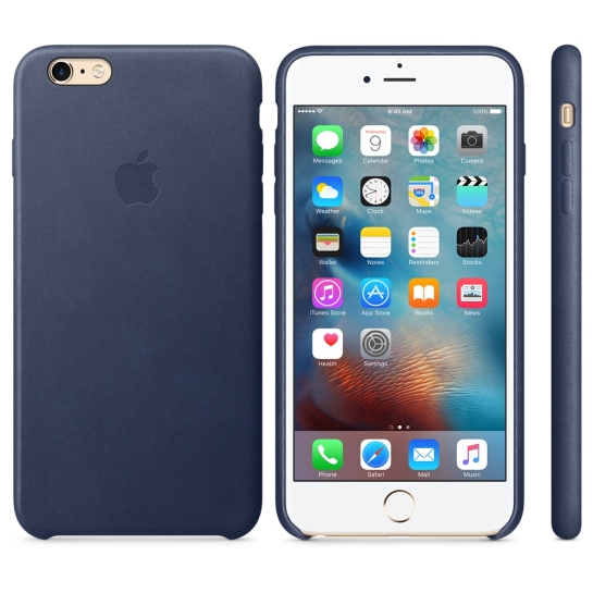 Чехол Apple Leather Case for iPhone 6 Plus/6S Plus Midnight Blue - цена, характеристики, отзывы, рассрочка, фото 2