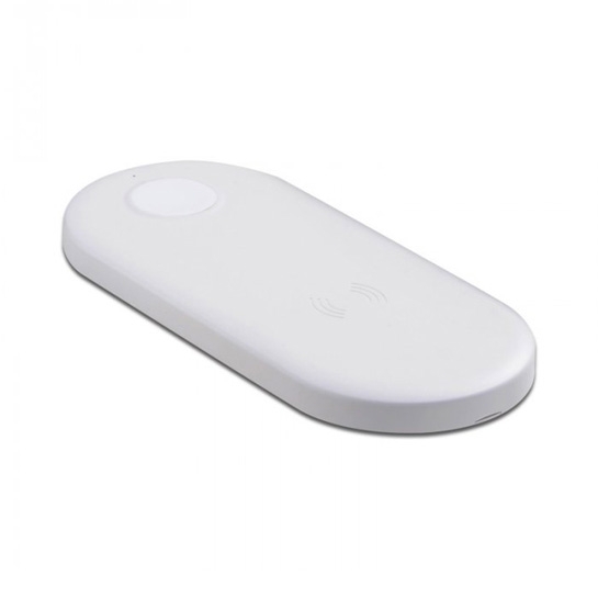 Бездротовий зарядний пристрій COTEetCI 2 in 1 Wireless Fast Charging White - ціна, характеристики, відгуки, розстрочка, фото 1