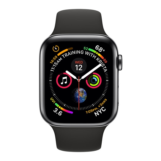 Смарт-часы Apple Watch Series 4 + LTE 44mm Space Black Stainless Steel Case with Black Sport Band - цена, характеристики, отзывы, рассрочка, фото 2