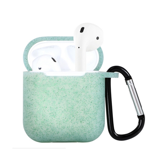 Чехол Glitter Silicone Case for Apple AirPods with Carbine Green - цена, характеристики, отзывы, рассрочка, фото 1