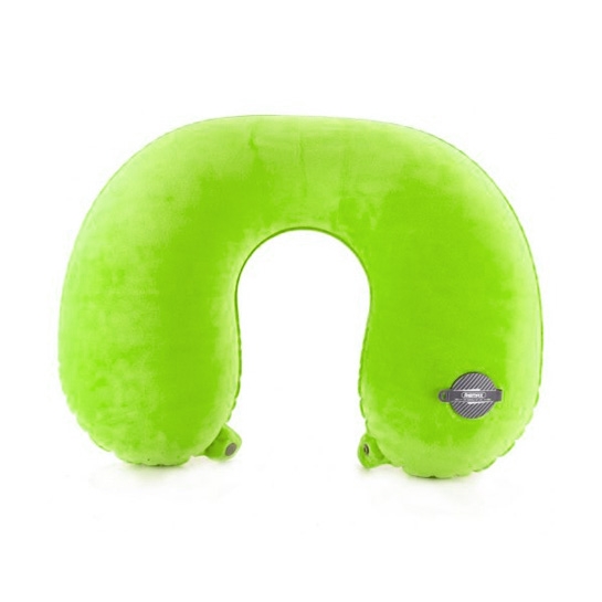 Портативна надувна подушка Remax Portable Neck Protection Pillow Green - ціна, характеристики, відгуки, розстрочка, фото 1