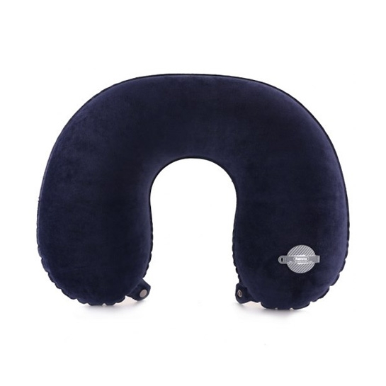 Портативна надувна подушка Remax Portable Neck Protection Pillow Dark Blue - ціна, характеристики, відгуки, розстрочка, фото 1