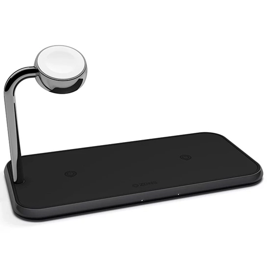 Беспроводное зарядное устройство ZENS Dual+Watch Fast Wireless Charger Black