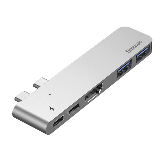 USB-хаб Baseus Dual Type-C to USB3.0/HDMI/Type-C HUB Space Gray - ціна, характеристики, відгуки, розстрочка, фото 4