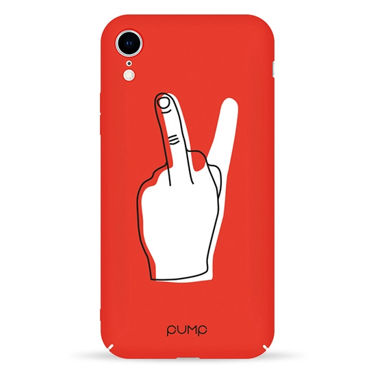 Чехол Pump Tender Touch Case for iPhone XR V for Middle Finger #