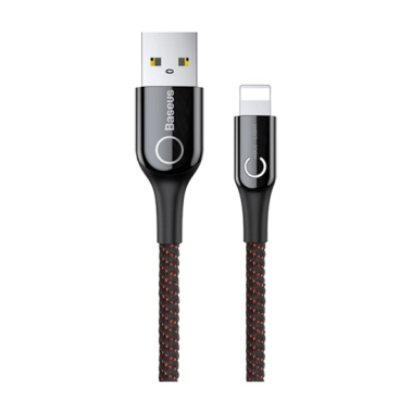 Кабель Baseus C-Shaped Light Intelligent Power-off Lightning to USB Cable Black - цена, характеристики, отзывы, рассрочка, фото 1