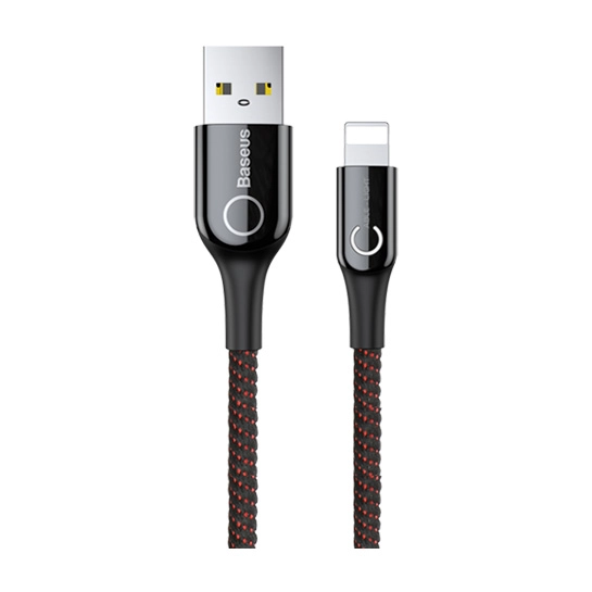 Кабель Baseus C-Shaped Light Intelligent Power-off Lightning to USB Cable Black