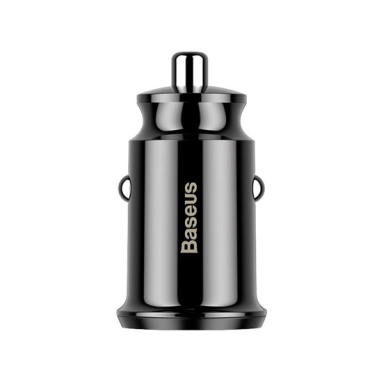 Автомобильное зарядное устройство Baseus Grain Car Charger Dual USB 5V 3.1A Black - цена, характеристики, отзывы, рассрочка, фото 1