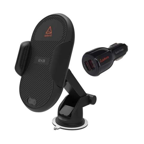 Беспроводное зарядное устройство-держатель Adonit Car Holder and Charge with Car Charger Black