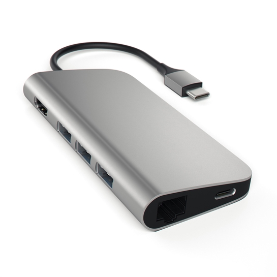 USB-хаб Satechi Type-C Multi-Port Adapter 4K with Ethernet Space Gray - ціна, характеристики, відгуки, розстрочка, фото 1