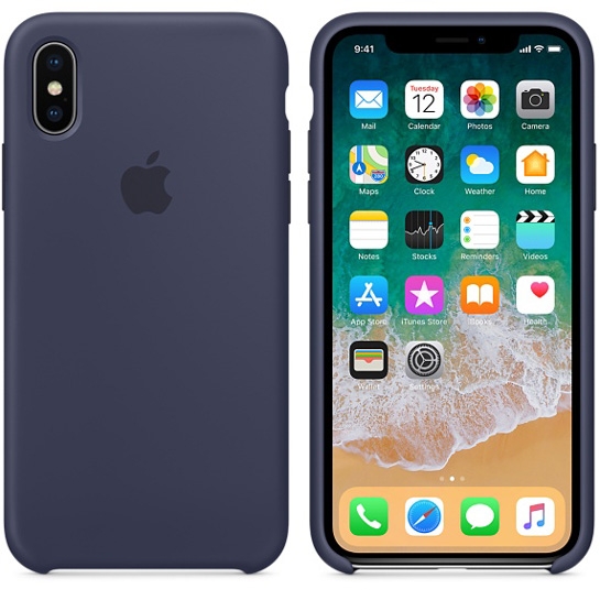 Чехол Apple Silicone Case for iPhone X Midnight Blue - цена, характеристики, отзывы, рассрочка, фото 2