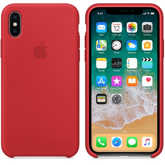 Чехол Apple Silicone Case for iPhone X Red - цена, характеристики, отзывы, рассрочка, фото 2