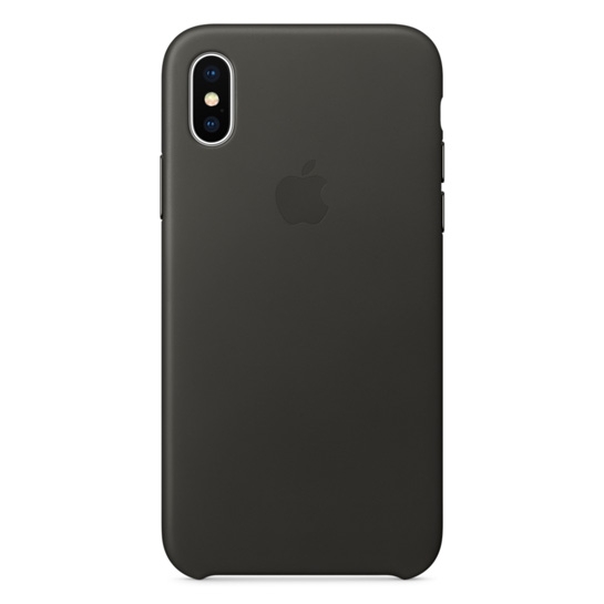 Чехол Apple Leather Case for iPhone X Charcoal Gray - цена, характеристики, отзывы, рассрочка, фото 1