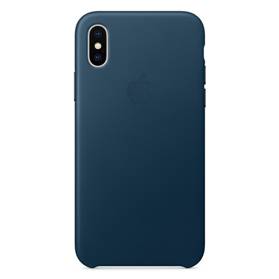 Чехол Apple Leather Case for iPhone X Cosmos Blue - цена, характеристики, отзывы, рассрочка, фото 1