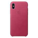 Чехол Apple Leather Case for iPhone X Pink Fuchsia