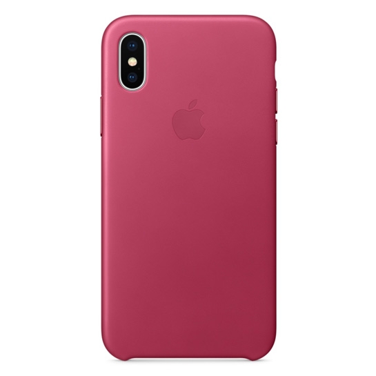 Чохол Apple Leather Case for iPhone X Pink Fuchsia - ціна, характеристики, відгуки, розстрочка, фото 1
