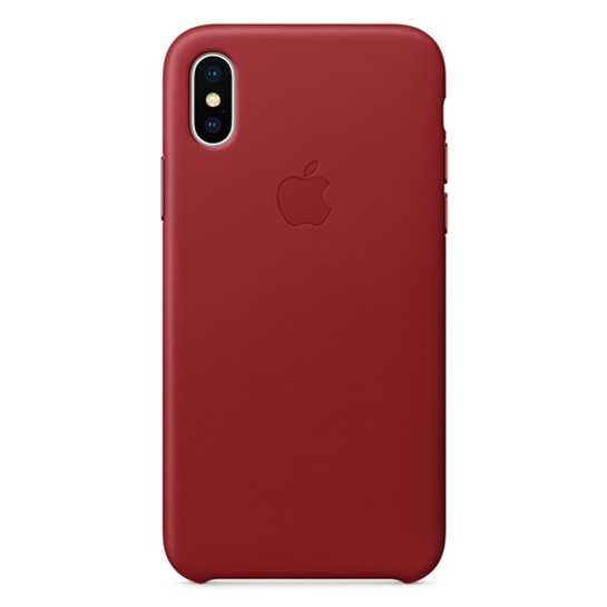 Чехол Apple Leather Case for iPhone X Red - цена, характеристики, отзывы, рассрочка, фото 1