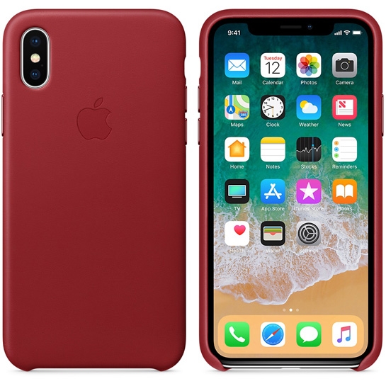 Чохол Apple Leather Case for iPhone X Red - ціна, характеристики, відгуки, розстрочка, фото 2