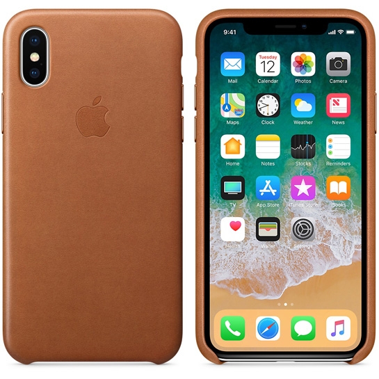 Чохол Apple Leather Case for iPhone X Saddle Brown - ціна, характеристики, відгуки, розстрочка, фото 2