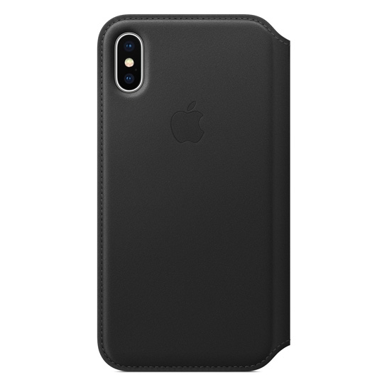 Чехол Apple Leather Case Folio for iPhone X Black - цена, характеристики, отзывы, рассрочка, фото 1