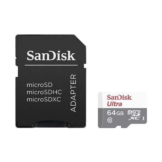 Карта пам'яті MicroSDXC 64 Gb SanDisk (class 10) with adapter (UHS-I 100Mb/s) - цена, характеристики, отзывы, рассрочка, фото 1