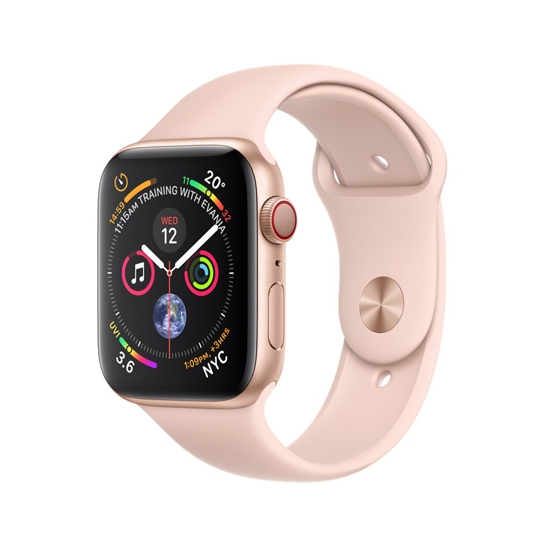 Смарт-годинник Apple Watch Series 4 + LTE 40mm Gold Aluminum Case with Pink Sand Sport Band - ціна, характеристики, відгуки, розстрочка, фото 1