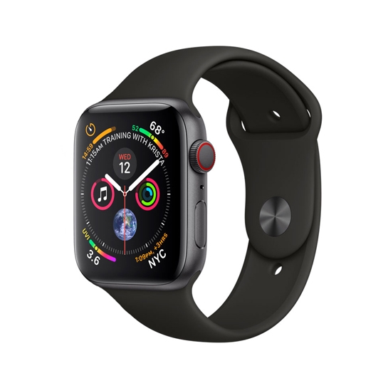 Смарт-годинник Apple Watch Series 4 + LTE 40mm Gray Aluminum Case with Black Sport Band - ціна, характеристики, відгуки, розстрочка, фото 1