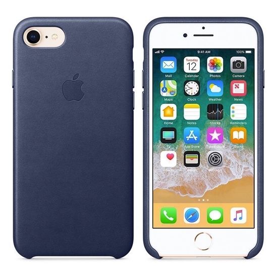 Чохол Leather Case for iPhone 8/7 Midnight Blue Original Assembly* - ціна, характеристики, відгуки, розстрочка, фото 3