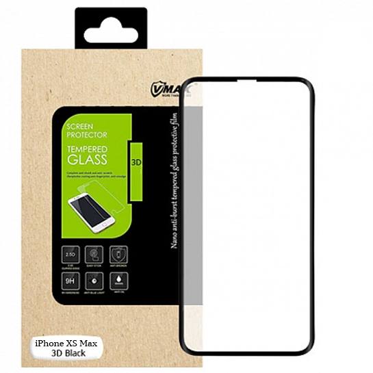 Стекло VMax Full 3D for iPhone XS Max Front Black