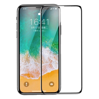 Скло Baseus Silk-Screen 3D Edge Protection Tempered Glass for iPhone 11 Pro/XS/X Front Black - цена, характеристики, отзывы, рассрочка, фото 1