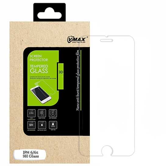 Скло VMax 9H Glass (0.26mm) iPhone 6/6S Front Clear* - ціна, характеристики, відгуки, розстрочка, фото 1