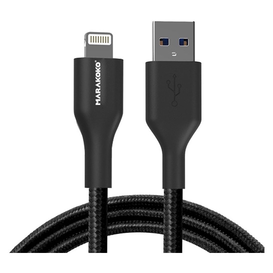 Кабель Marakoko Lightning Charge Sync Cable Nylon Series Black 1.5m - цена, характеристики, отзывы, рассрочка, фото 2